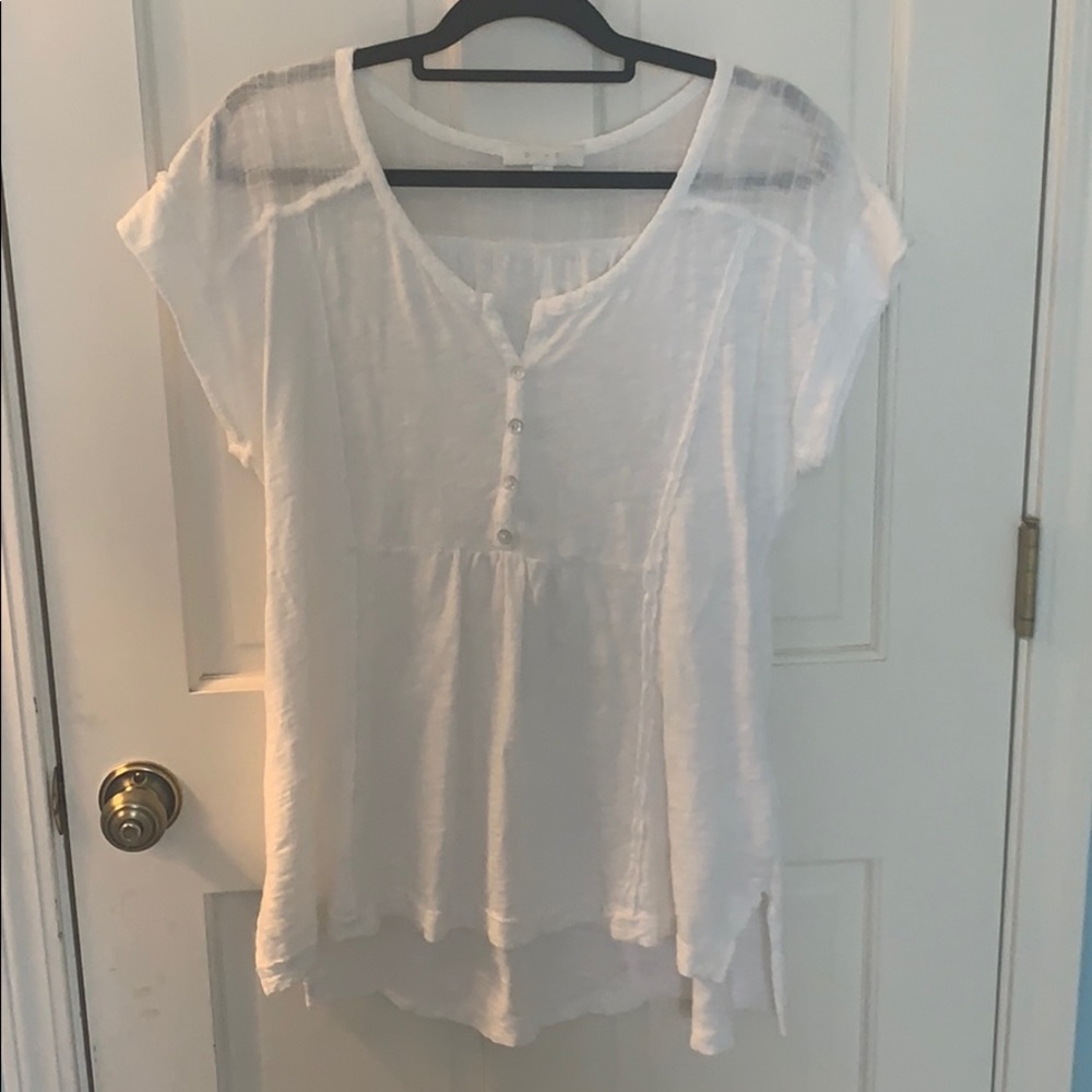 Anthropologie White Cotton Tunic Top